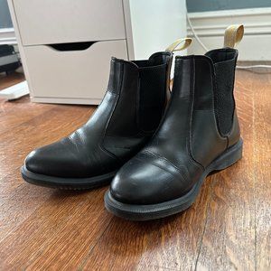 Doc Martens Vegan Black Flora Chelsea Boots - Size US 7 / EU 38
